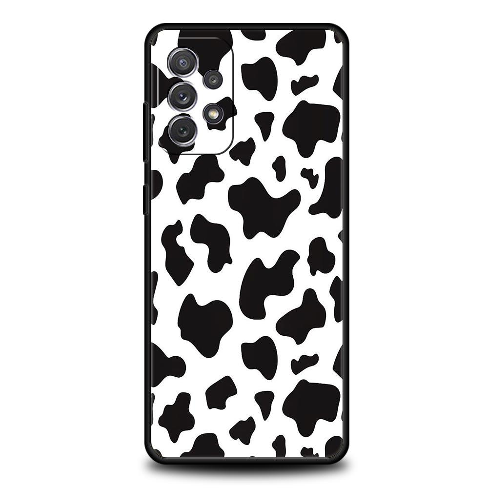 White Black Cow Pattern Phone Case for Samsung A51 A71 A21S A12 A15 A25 A31 A41 A52 A32 A23 A33 A53 A73 A03S A05S A13 5G Cover