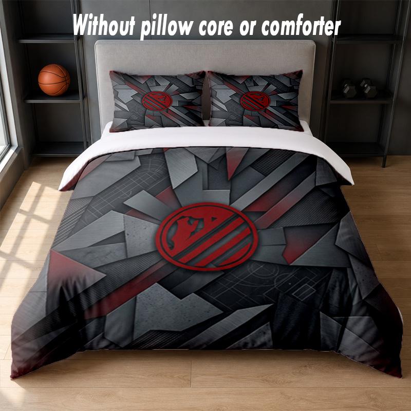 Atletico Madrid Design Bed Bedding Set 1 Duvet Cover + 2 Pillowcases Soft Breathable Household Bed Linens