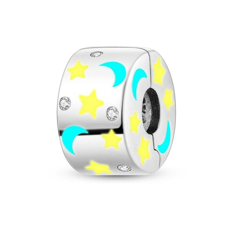 Серия «Счастливая звезда» Медные сверкающие бусины-шармы в форме звезды и сердца Подвеска Подходит для оригинального браслета Подарок для женщин