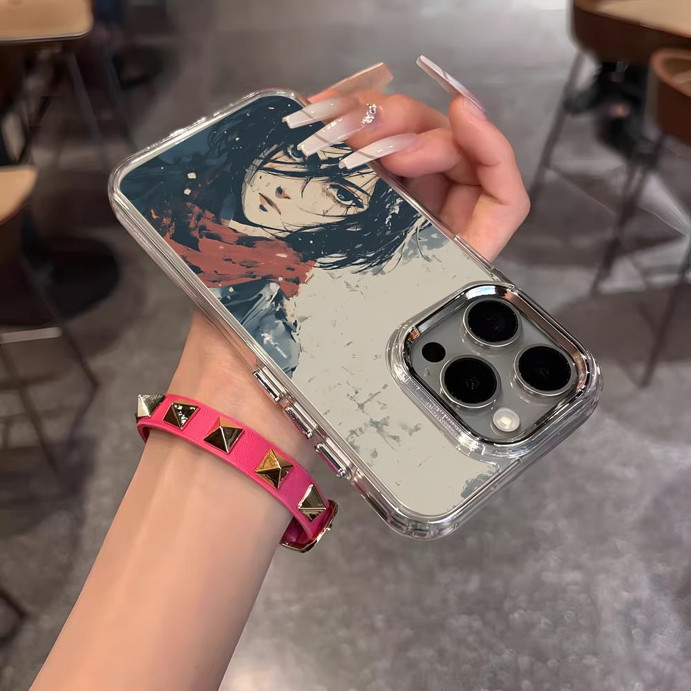 Чехол для телефона A-ATTACK ON T-TITAN Для IPhone 17 Air 16 15 14 13 12 11 Pro Pro Max Plus Прозрачный Мягкий Чехол