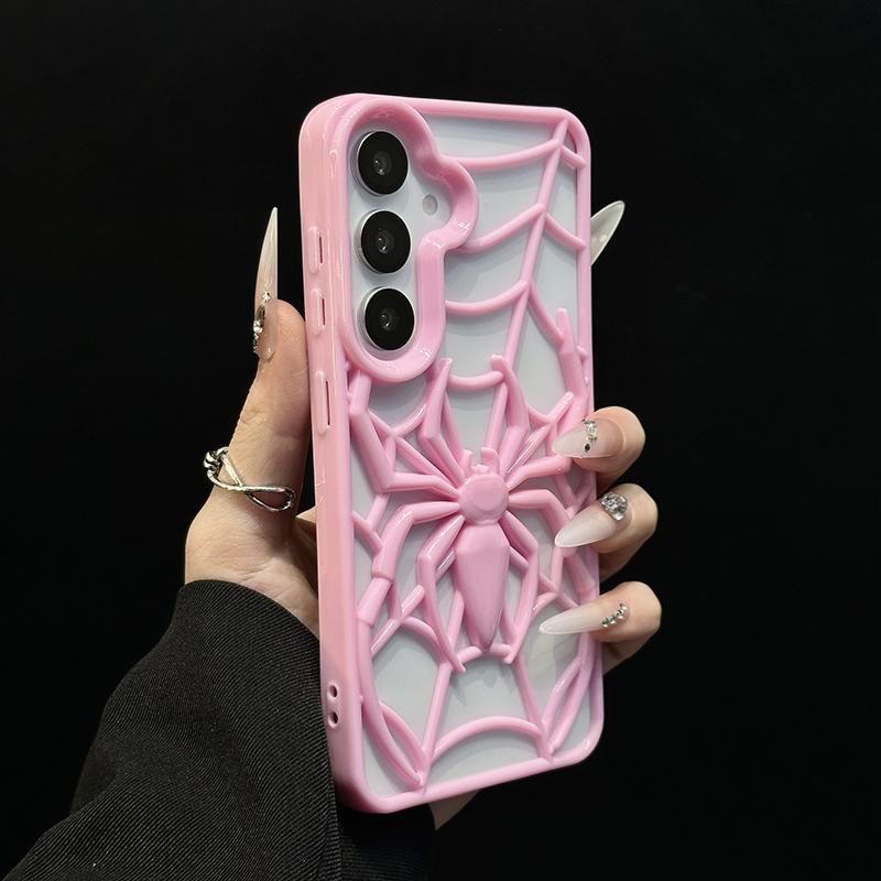 Забавный 3D полый чехол-паук для телефона Samsung Galaxy S25 S24 S23 S22 Ultra Plus S23FE S24FE Задняя крышка с теплоотводом