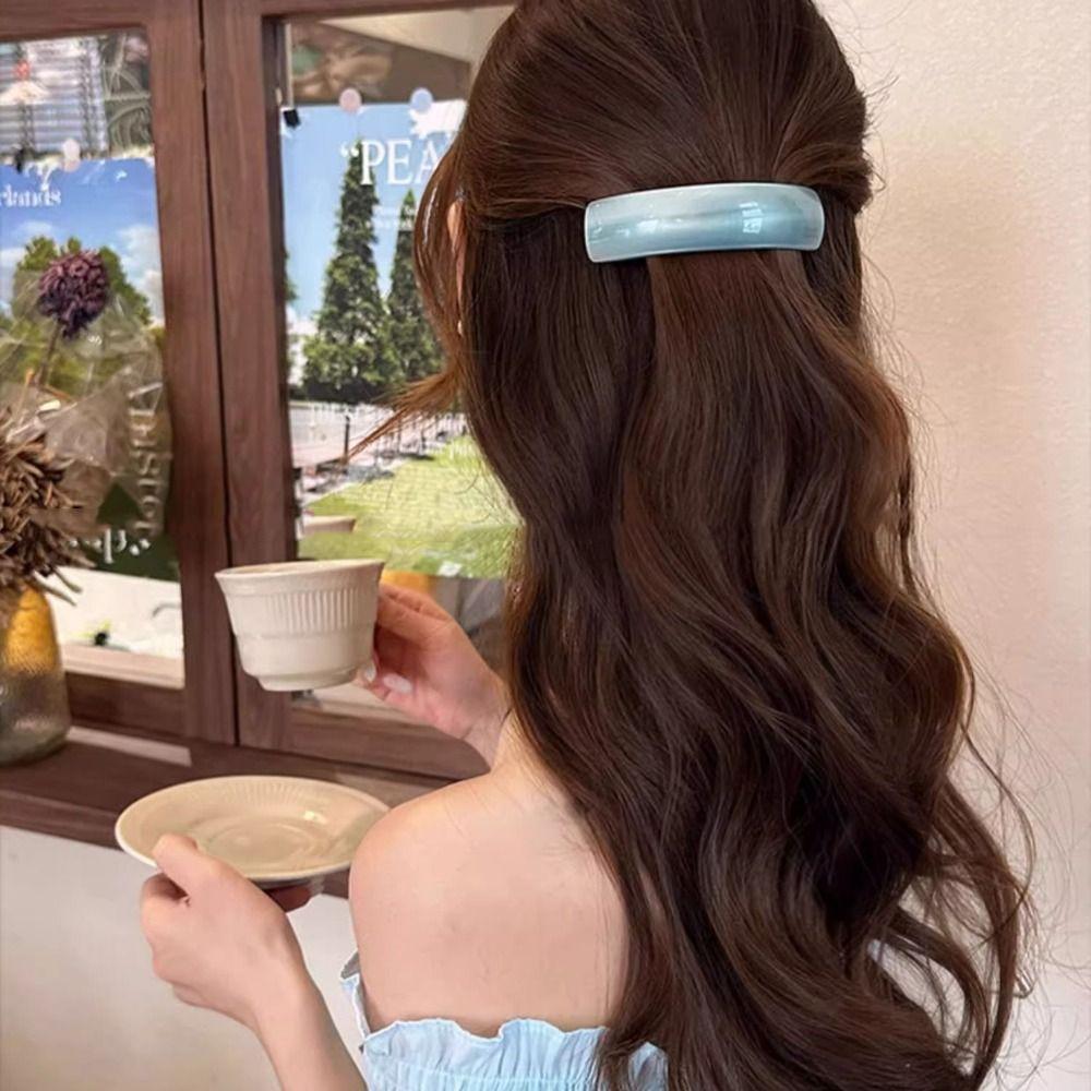 Elliptical Spring Clip Arc Large Hairpin Personalized Acetate Hair Clip Girl