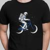 Moon Cycle T Shirt Space Astronaut T-shirt Cosmic Surreal Bicycle Unisex Shirt High-quality Crew-neck Short-sleeved Men's Tshirt