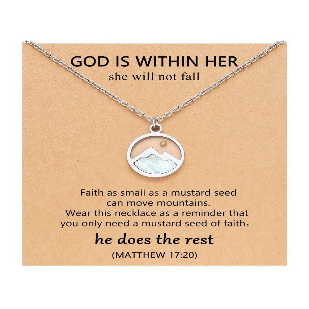 Христианский подарок Подвеска Ожерелье Серебристого цвета Цепочка Ожерелье Новое Ожерелье с семенами горчицы