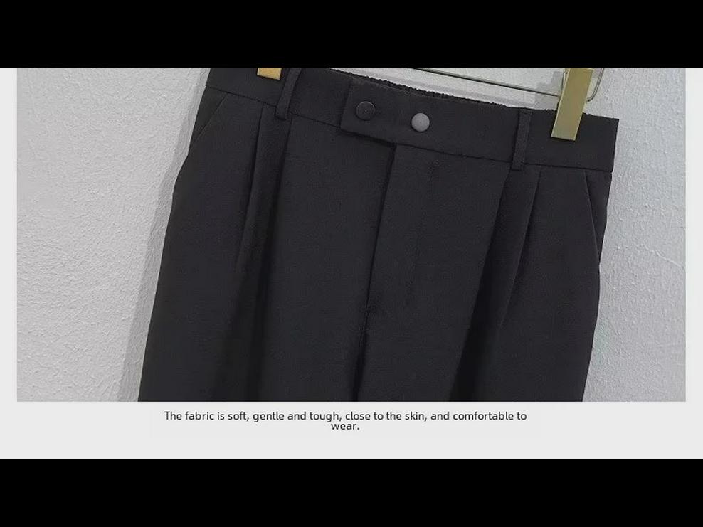 Men's Trendy Korean Style Slim Fit Nine-Point Suit Pants for Spring and Summer