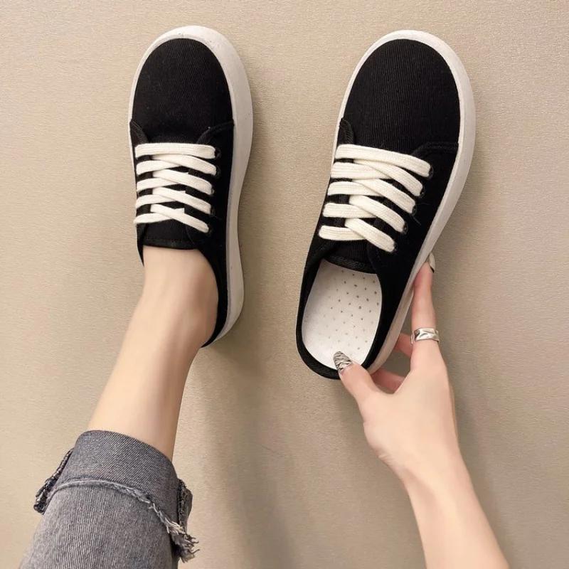 Мода Леопардовый холст Повседневная обувь Женщины Обувь без каблука Тапочки на платформе Летние слипоны Прогулочная обувь Кроссовки Zapatos De Mujer Женщина