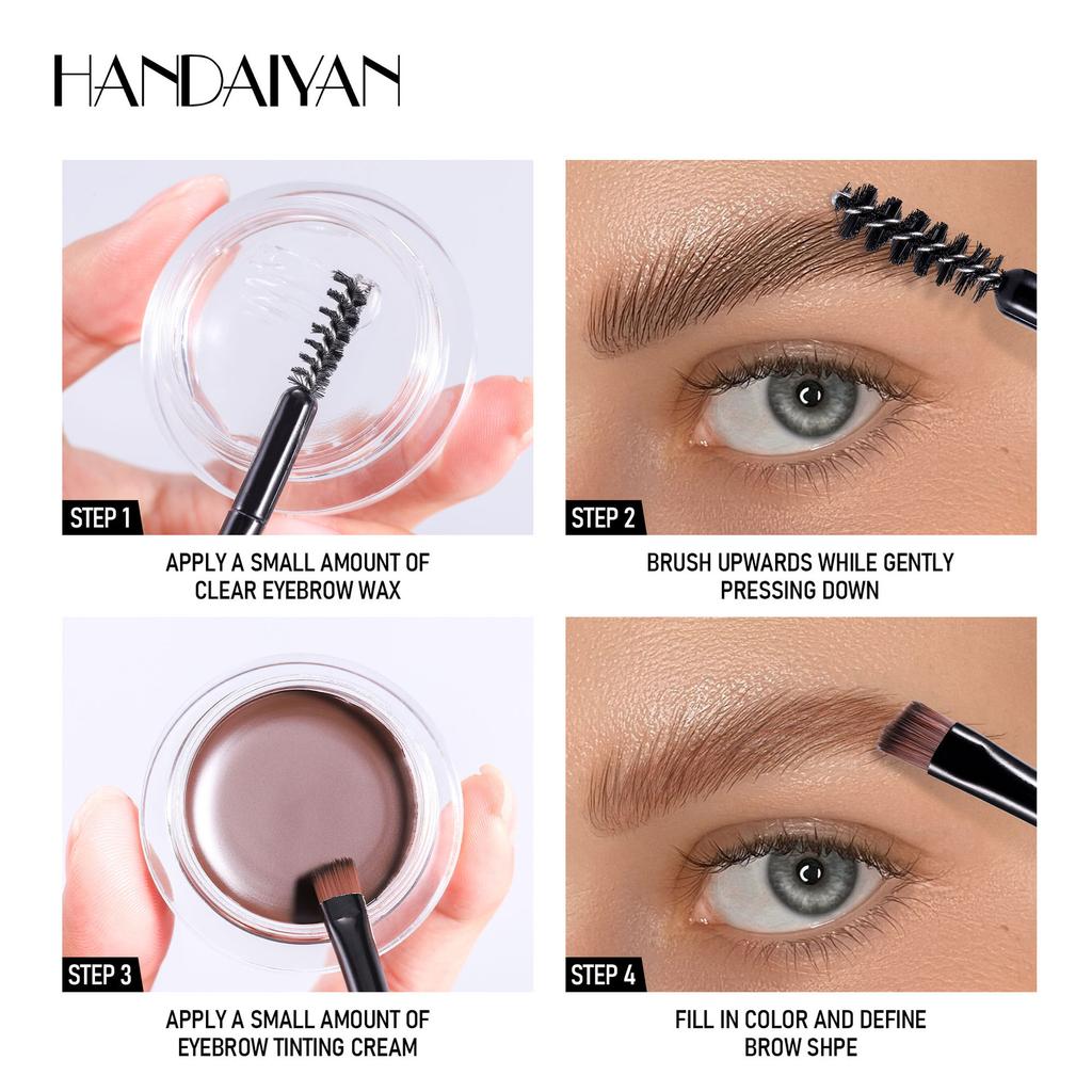 Набор бальзамов для бровей 2 в 1: водостойкие, высокопигментированные, наполненные, густые брови, в комплекте с двухсторонней щеточкой.