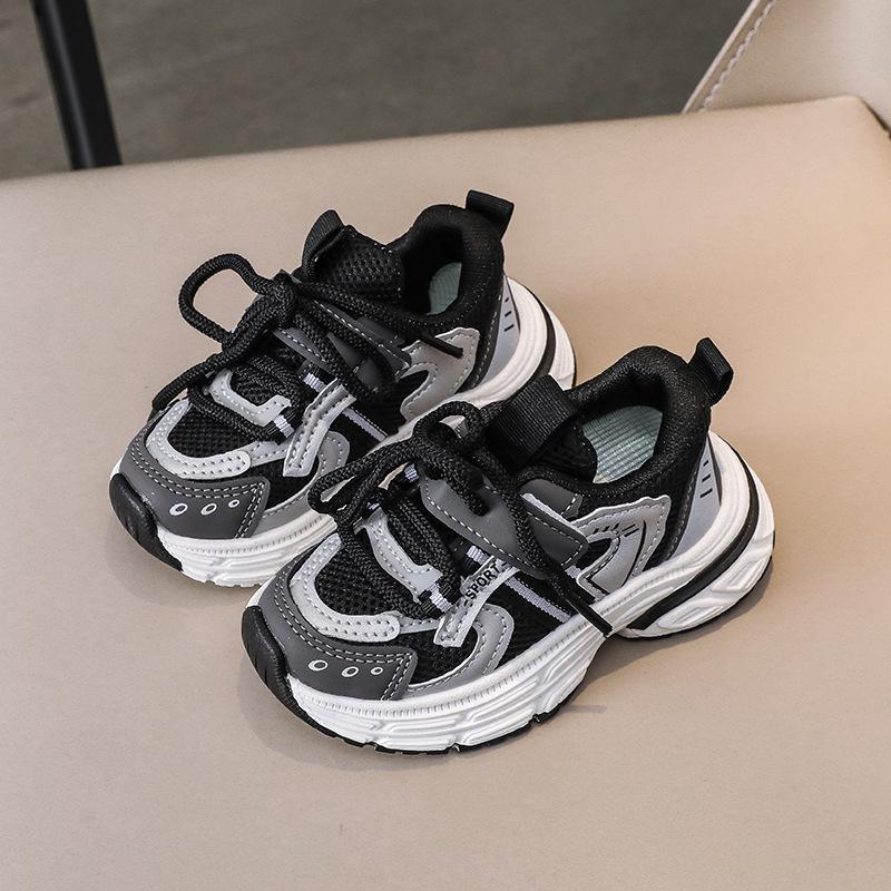 Spring Boys Girls Breathable Mesh Chunky Sneakers Fashionable Versatile Kids Sports Shoes For Daily Wear And Running