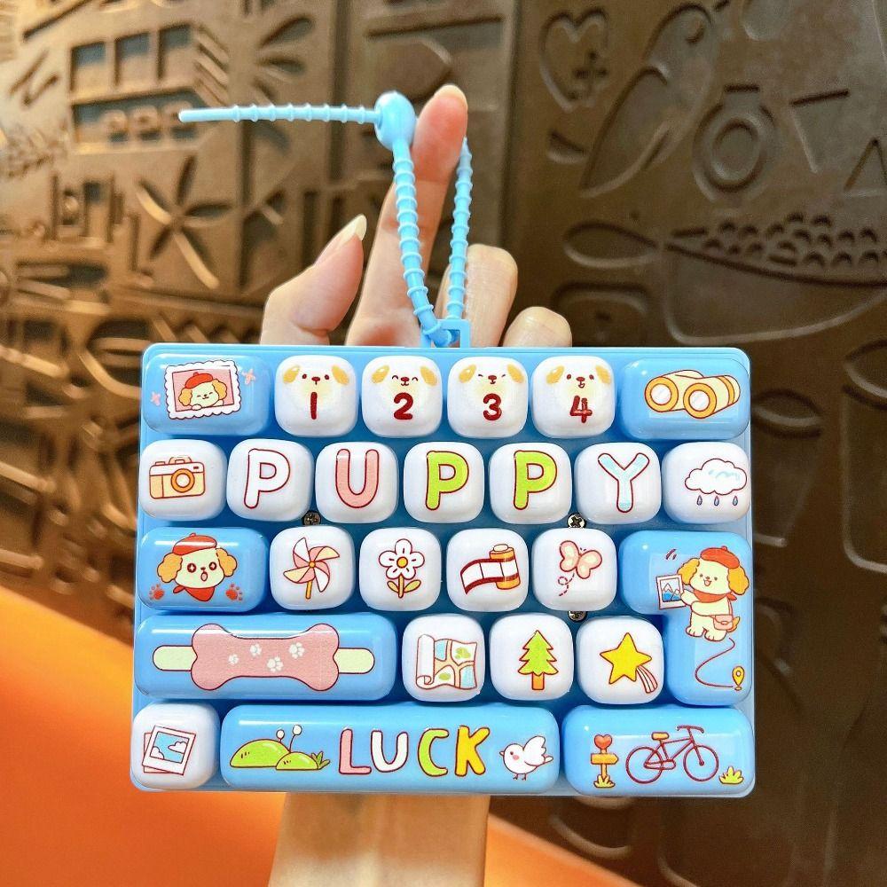 Decompression Button Fidget Keyboard Keychain Stress Relief Fidget Toy Party Favor Gift