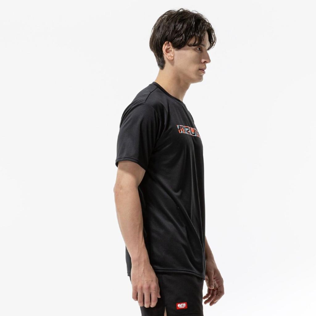 Настольный теннис Одежда Игровой 2XL [Mizuno] Рубашка, Влагоотводящая, Быстросохнущая, 82JAD110, Унисекс, Черный,