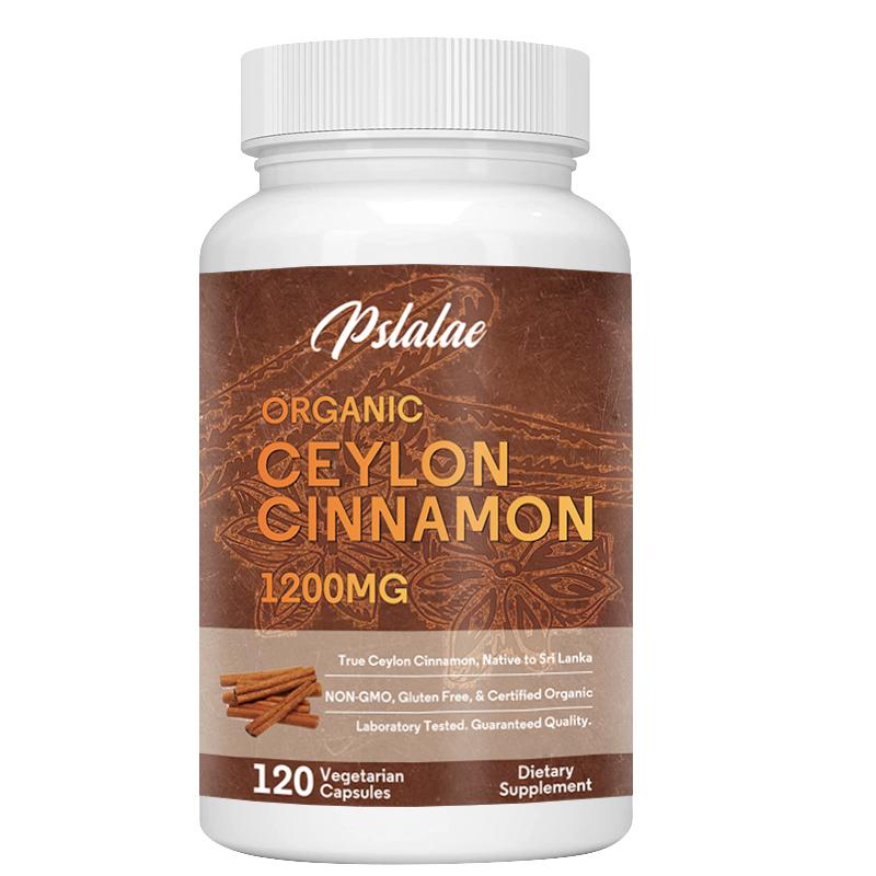 Pslalae Organic Ceylon Cinnamon Capsules, 1200mg, Ceylon Cinnamon Extract, Suitable for Adults