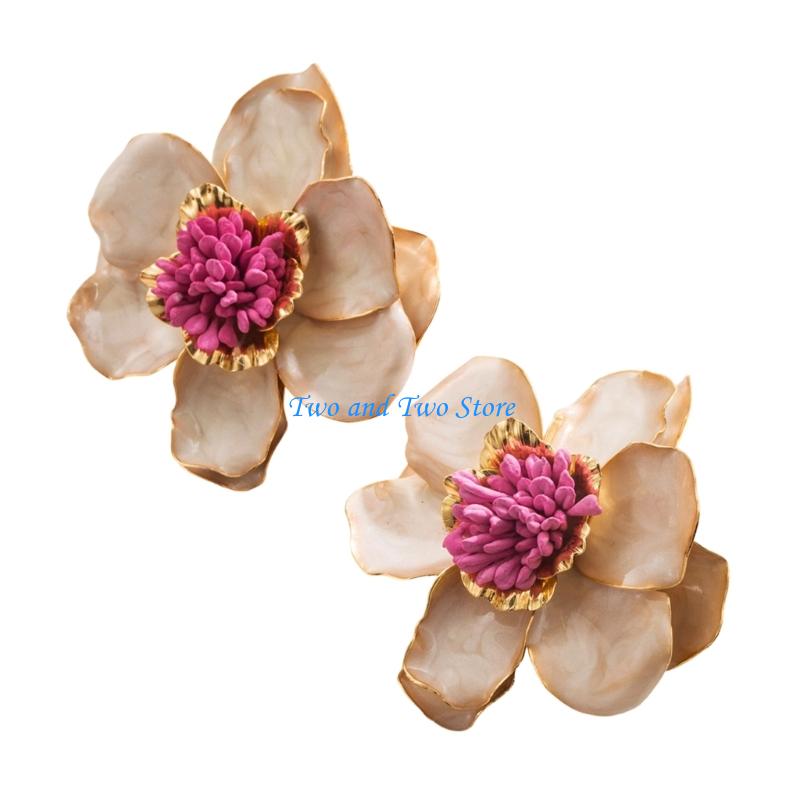 HX6F Sophisticated Camellia Florals Earrings for Trendy and Mature Women Daily Use