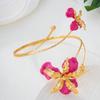 Adjustable Butterfly Orchid Bracelet Enamel Glaze Flower Armband Elegant Open Arm Bangle  Gift