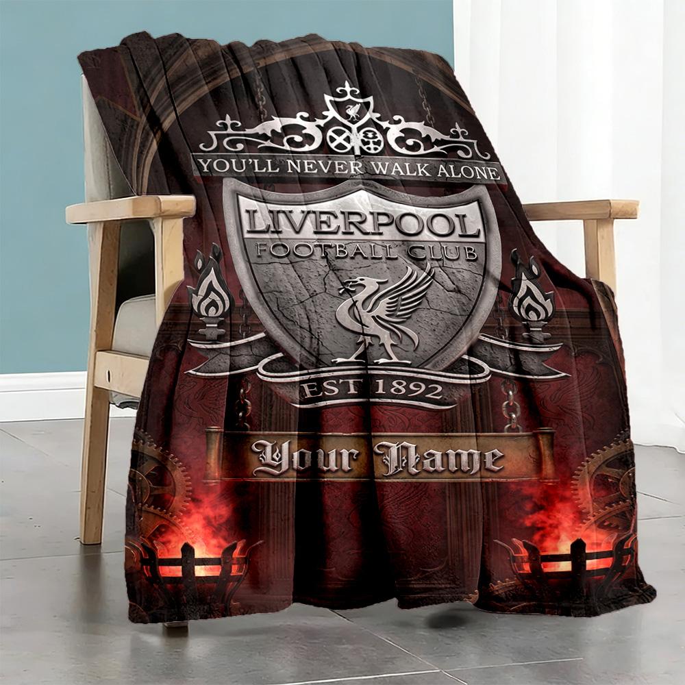 Liverpool Fc Personalized Text Blanket Cozy Personalized Blanket Ultrasoft Throw For Seaside Livingroom Office Bed Four Seasons Multipurpose