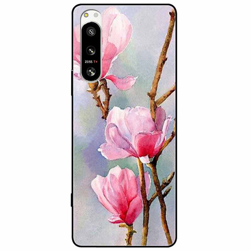 For Sony Xperia 5 IV / 1 IV Case 10IV Soft Silicone Flower Phone Back Cases For Sony Xperia 10 IV V Cover 5IV TPU Bumpers 10V