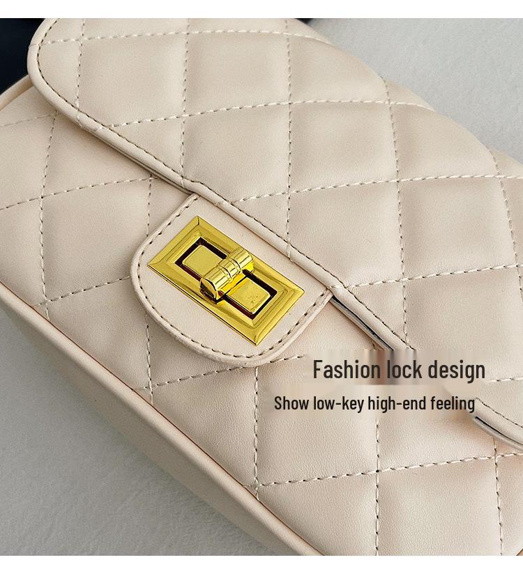 Летняя мини-сумка-цепочка в корейском стиле 2025: Женская стеганая сумка кроссбоди с вышивкой и ароматным стилем