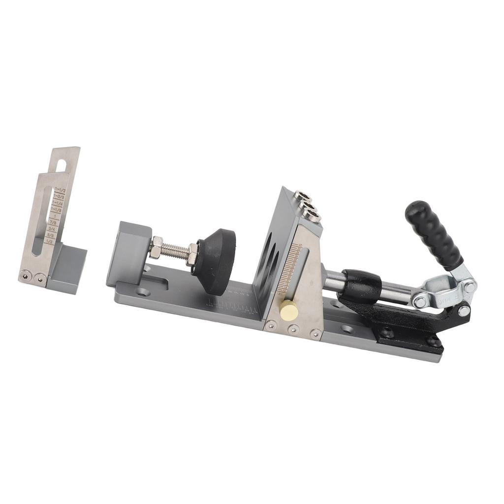 Pocket Hole Jig Kit Pocket Screw Jig Accurate Easy Adjust Aluminium Alloy Woodworking Tool with Step Drill Wrench for