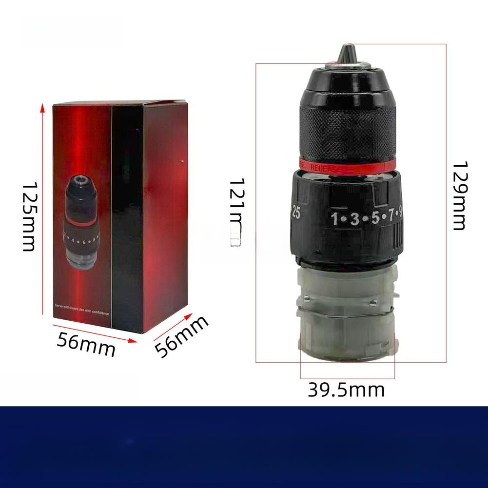 16.8V 21V Редуктор для дрели в сборе 10-мм металлический патрон 3 функции Для электрического инструмента Запасная часть Черный