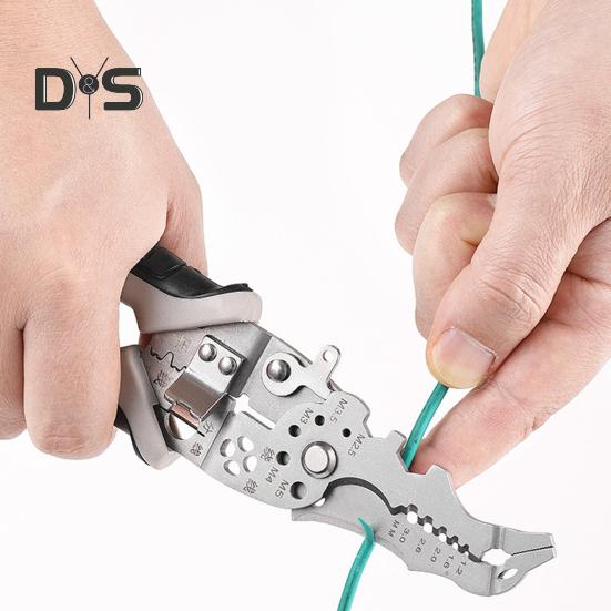 Многофункциональные клещи для зачистки проводов, прочные клещи для зачистки проводов из сплава, щипцы для обжима, эргономичная ручка, портативные клещи для резки кабеля электриков