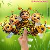 2D Flat 5-piece Set Cute Bee Friend Acrylic Garden Decoration for Patios, Lawns and Potted Plants - Ideal Holiday Gift