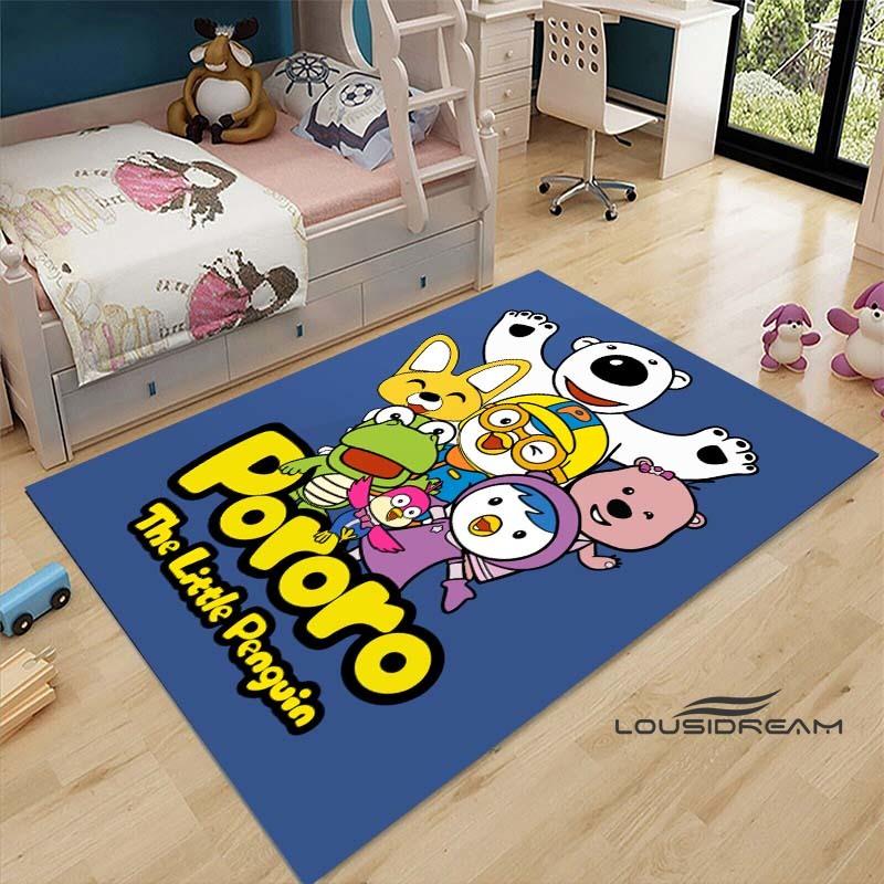 2026Cartoon P-Pororo-Park Pattern Carpets 15 Sizes Living Room Bedroom Bedside Floor Mat Area Rug Kid's Room Play Mat Home Decor