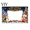 Large Portrait Viewfinder for Parties Christmas Cartoon Photo Booth Frame Banner, Xmas Selfie with Elk Reusable Festive Prop Penguin Bear, Holiday