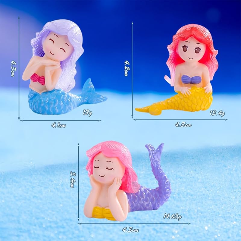 DeryArcle фигурка миниатюрная милая аквариумная русалка принцесса красивая русалка фея 3 типа набор украшение для аквариума русалка система исцеления милая
