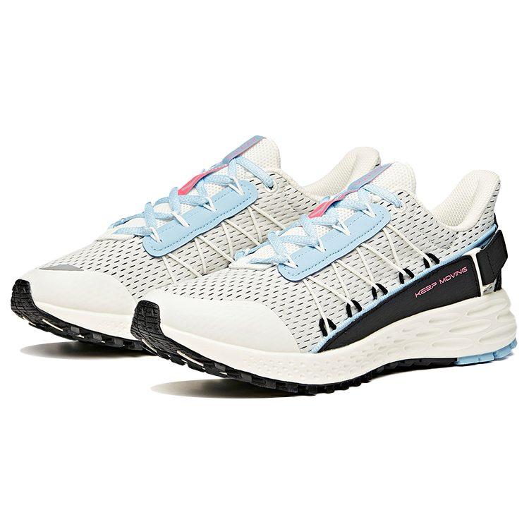 ANTA Running Shoes Women's Low Top Ivory White/Hyper Blue/Black 122035560-1