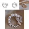 Exquisite Rhinestone And Pearl Butterfly Chest Flower Brooch For Women Korean Fashion Statement Piece