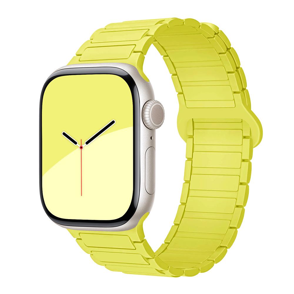 Совместимый силиконовый ремешок с магнитной застежкой для Apple Watch Серии 1-11, Ultra 3, SE 3, стиль «Три звена»