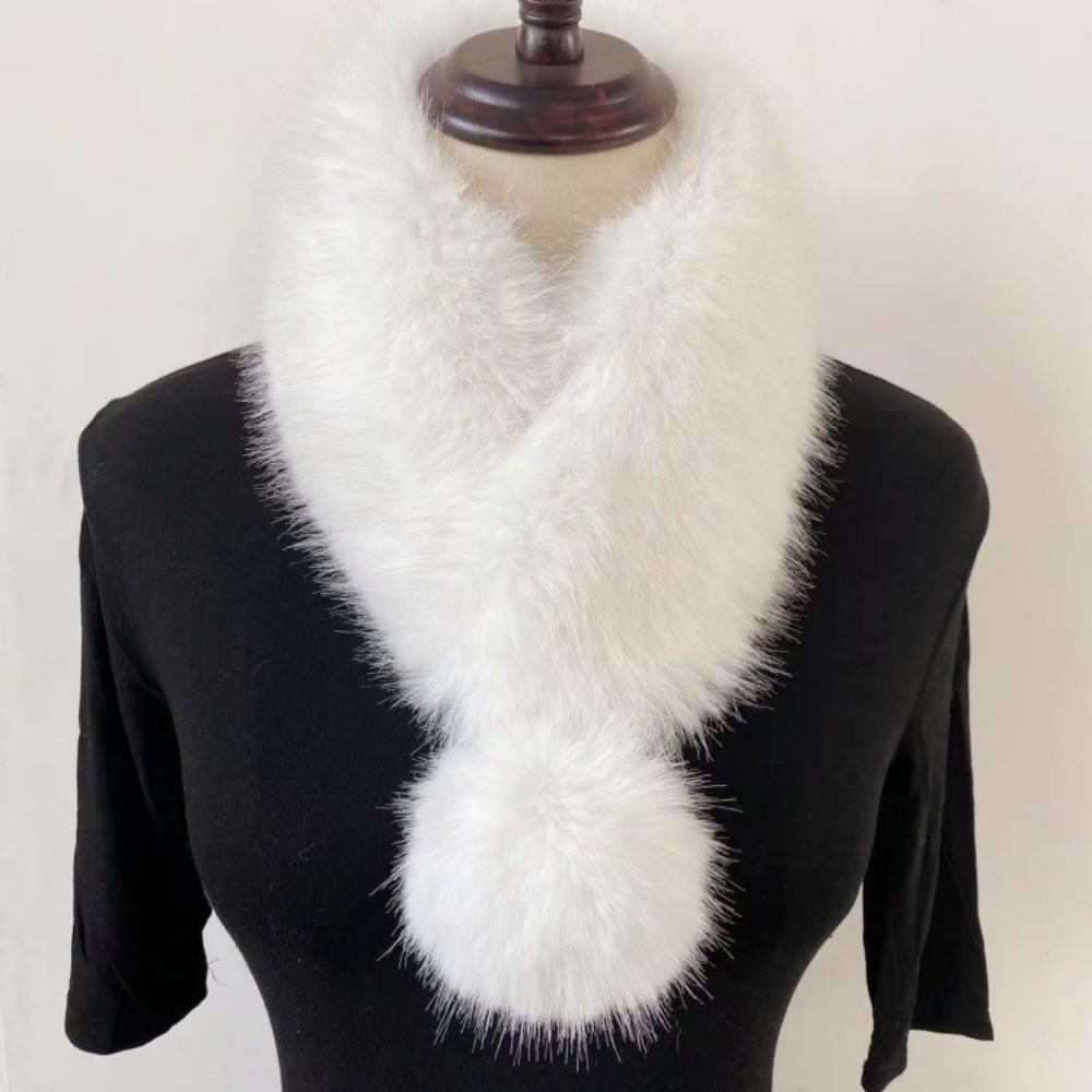 Thickened Imitation Fur Scarf Magnetic Cross Neck Warmer Gifts Plush Scarf Girl