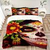 3pcs Day of the Dead Duvet Cover Set - Includes 1 Duvet Cover and 2 Pillowcases, No Quilt Core, All-Season Home Decor yy251111032