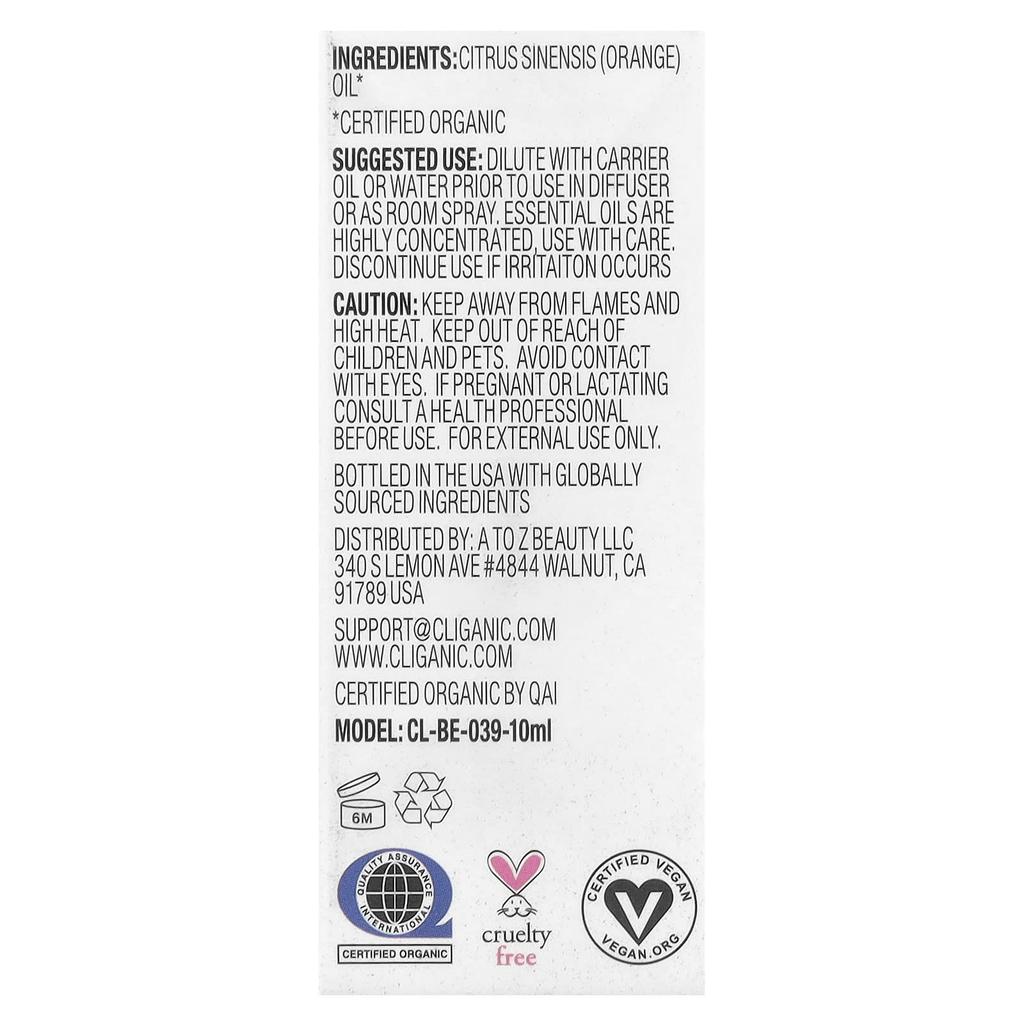 100% Pure Essential Oil, Orange Oil, 10Ml(0.33Fl Oz)