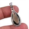 Natural Smoky Quartz Gemstone Handmade 925 Solid Silver Gift Pendant 1.50" Y7z75
