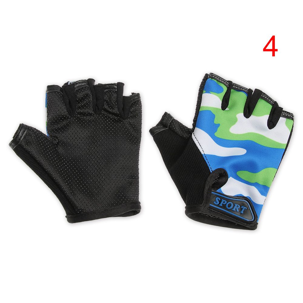 Equipment High Elastic Half Finger Mittens Child Bicycle Gloves Camouflage Children's Bike Gloves
