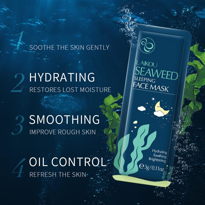 3 г * 8 шт. Ночная маска для лица из морских водорослей, маленькие сумки, основные средства по уходу за кожей лица для путешествий, увлажняющая маска для лица