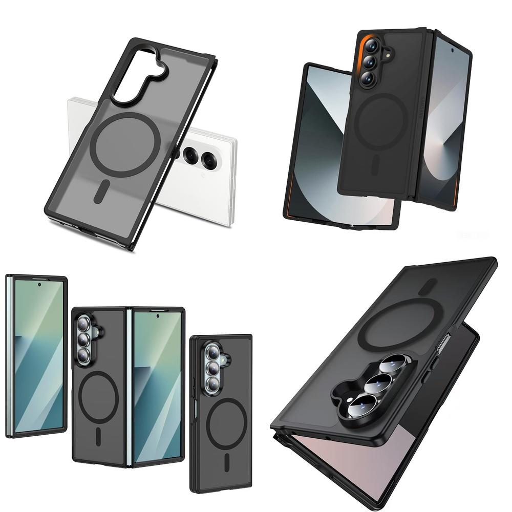 Premium Translucent Hard PC TPU Magnetic Full Body Hinge Protective Phone Case for Samsung Z Fold 7 6 8 Wide Lightweight Slim