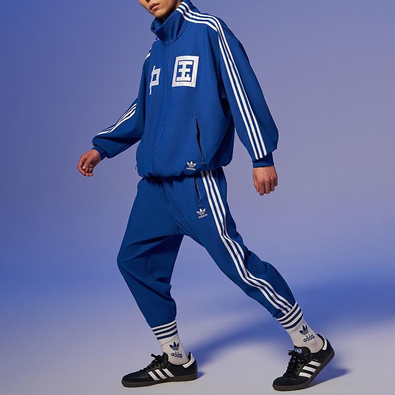 Adidas Спортивные штаны унисекс с тремя полосками и эластичной резинкой на талии Originals Clover, синие IT4480