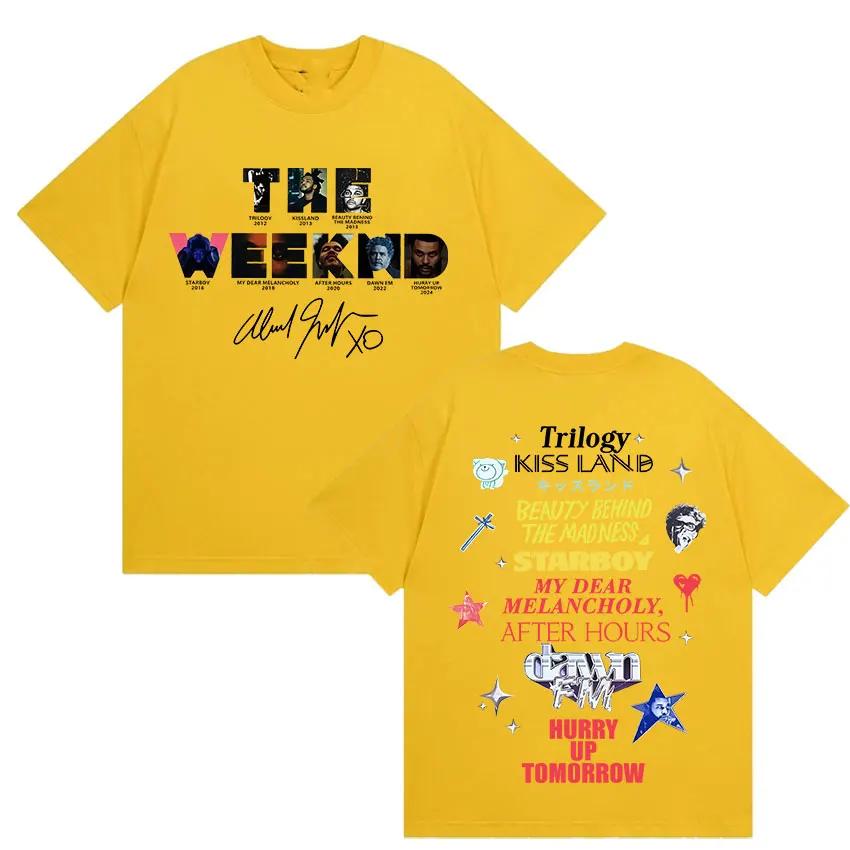Рэпер The Weeknd Ускоряйся Завтра Тур 2026 Графические Футболки Мужские Поп-Фанаты Хип-Хоп Оверсайз Хлопковая Футболка Унисекс Уличная Одежда