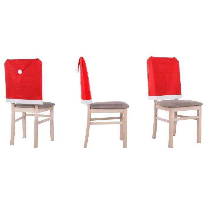 Housse de chaise - SPRINGOS® - Bonnet de Père Noël - 68x48 cm - Tissu non tissé - Rouge