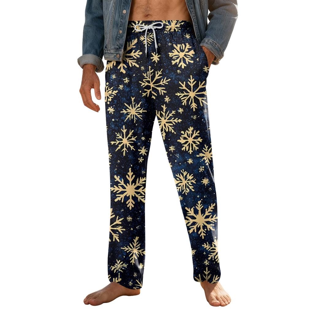 Мужские домашние мягкие пижамные штаны со шнурком и карманами, повседневные спортивные штаны