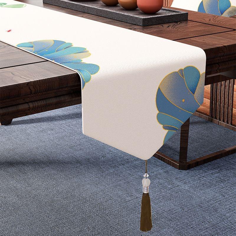Высококлассный водонепроницаемый настольный флаг, выбранная хлопково-льняная ткань, декоративная скатерть для чайного ТВ с кисточками, золотая дорожка для столов