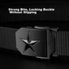 Tactical Bird Men's Nylon Belt, Casual Workwear, Automatic Buckle Canvas Belt, Woven Trouser Belt, 115cm