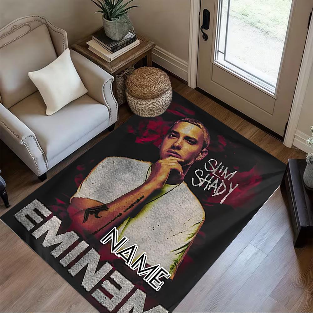 Eminem Slim Shady Artwork Customized Name Carpet Design for Study room Living Rooms Hallway Playrooms Anti-slip Rug Office home decor