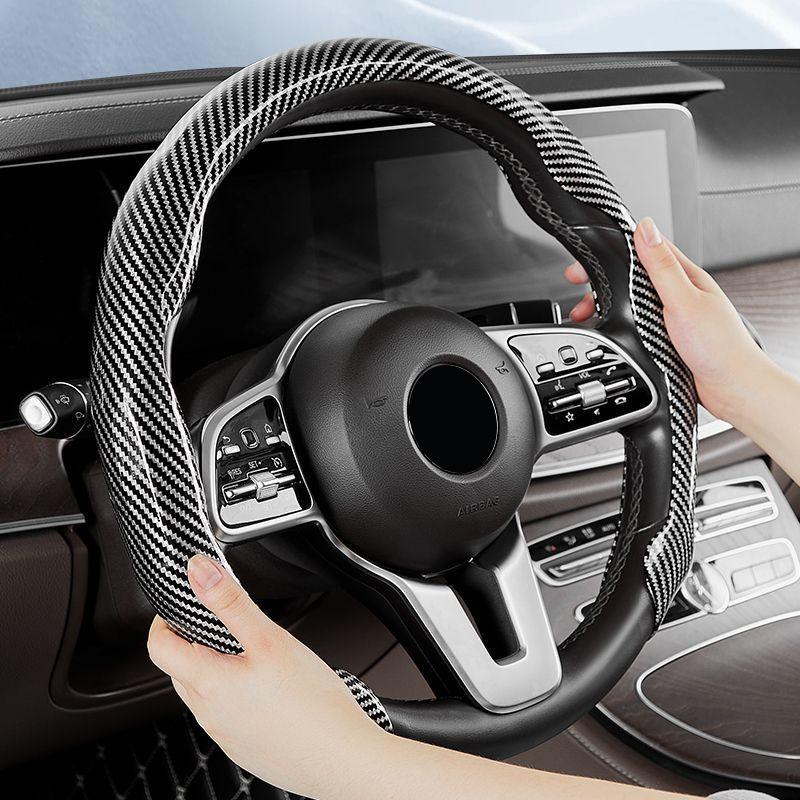 ALA1 Carbon Fiber Steering Wheel Cover For Tesla Model 3 Model S Model X Model Y Non-Slip Protector Shell Auto Interior Accessories