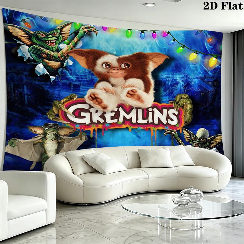 Gremlins Wall Tapestry Aesthetic Wall Hanging Printed Fabric Blanket Decorative Tapestries for Bedroom Living Room Home Decor