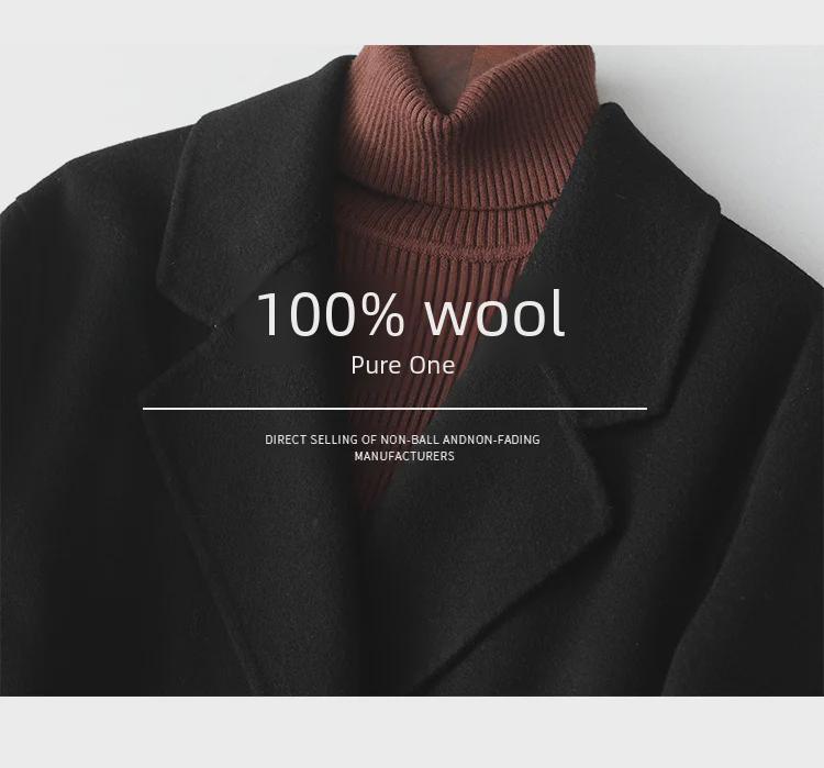 Женское короткое двухстороннее кашемировое пальто - коллекция осень/зима 2024 г.