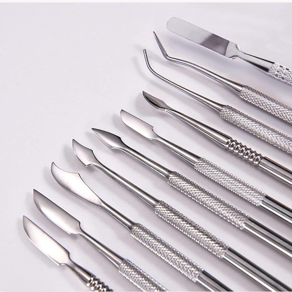 ziyue Set of Stainless Steel Clay Clay Crafting Silicone Clay Drawing Cleaning Sculpting Tools for Clay and Includes Storage Case 19-Piece Spatulas,