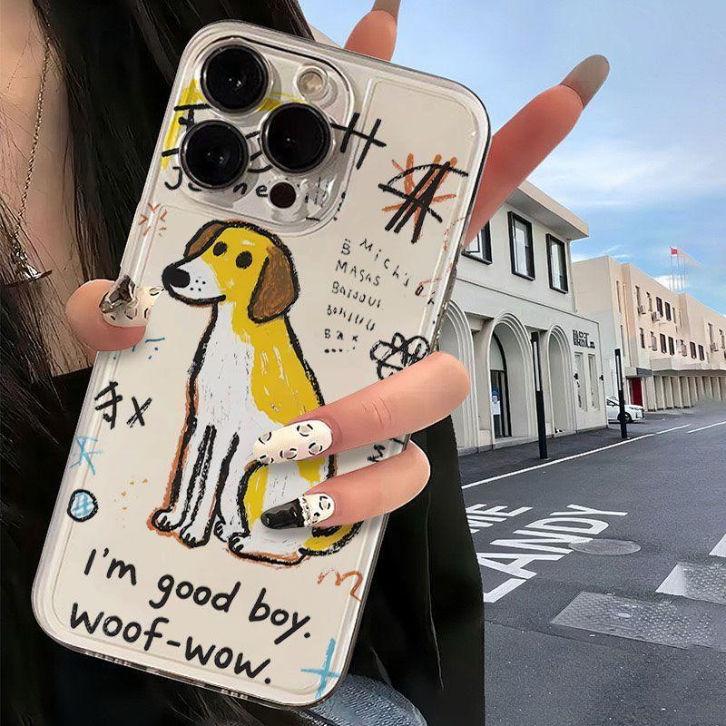 Ручная рисовка Щенка Кошки Прозрачный Чехол для Телефона для iPhone 17 Pro Max 16 Promax 15 Plus 14 12 13 11 16E mini Air Чехол для Телефона