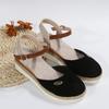 Летние женские wwxxgj однотонные сандалии на танкетке 6 см, богемные, ручной работы, женские, повседневные, удобные эспадрильи, туфли-лодочки на платформе